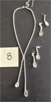Rhinestone Necklace and earrings