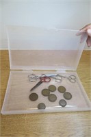 Large Foreign Cents & Plastic Storage Box +