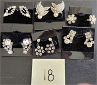 (6) Pairs Vintage Rhinestone Earrings