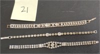 (3) Vintage Rhinestone Bracelets