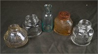 ANTIQUE INKWELLS & GLASS CONTAINERS