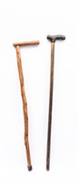 (2) Wooden Canes Walking Sticks