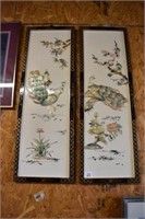 Oriental Wall Art Peacocks 36" x 12"