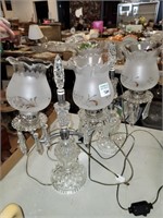 PR. OF GLASS TABLE LAMPS W/ PRISMS