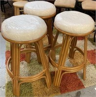 TRIO OF RATTAN BARSTOOLS