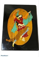 Signed vintage persian hand painted lacquer work
