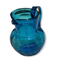 Vintage small blue glass jar