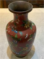 vintage chinese vase in lovely crimson colour