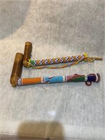 2 vintage hand made pipes from south america