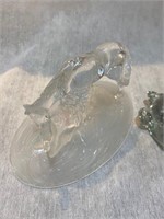 vintage glass crystal horse and turtoise