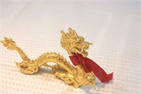 chinese dragon gold-plated copper figure