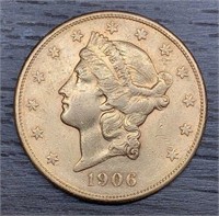1906-S Liberty Head $20 Gold Coin