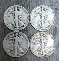 (4) U.S. Walking Liberty Half Dollars #1