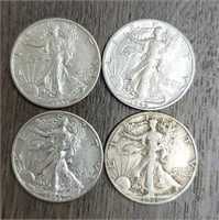 (4) U.S. Walking Liberty Half Dollars #3