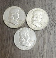 (3) U.S. Franklin Half Dollars #1