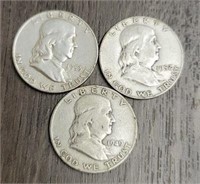 (3) U.S. Franklin Half Dollars #2