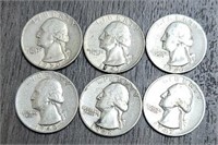 (6) U.S. Washington Quarters #1: 90% Silver