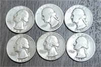 (6) U.S. Washington Quarters #2: 90% Silver