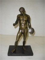 Bronze Discus Thrower Statue  14 Inches Tall