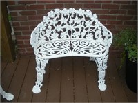Wrought Iron Patio Bench   Width 31 Inches /