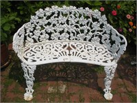 Wrought Iron Patio Bench  Width 38 Inches