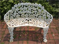 Wrought Iron Patio Bench  Width 38 Inches