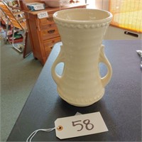 McCoy Cream Colored Tall, 2 handled vase