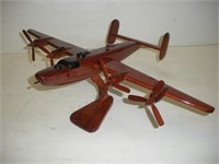 Carved Wood Bomber  22 Inch Wing Span