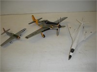 (3) Die Cast Planes  P-51  10 Inch Wing Span