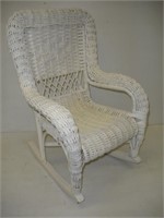 Vintage Childs Wicker Rocker  28 Inches Tall