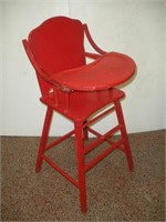 Vintage Wooden High Chair  40 Inches Tall