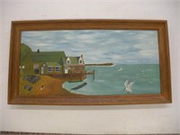 Oil On Canvas Coastal Home Painting
