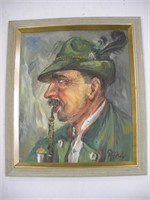 "Alpine Man" Oil On Canvas  Artist Paul Fotsch