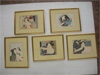 (5) Chinese Prints  Unknown Artist  12x15 Inches