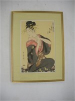 "Geisha's Hair-do Color Wood Block Print