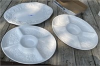 3 Large Serving Platters