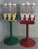 (2) Triple Gumball/Vending Machines W/ Lock & Key