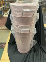 4 pink florist buckets heavy enameled. 13 inches