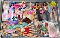 Case lot of dolls mostly Barbie style, Case not in