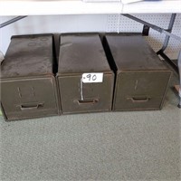 (3) Metal File Cabinets: line up or stack