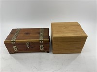 Lot of 2 lidded wood boxes            (700)