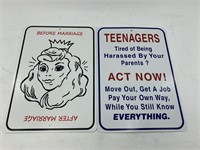 Lot of 2 humorous signs            (700)