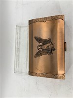 Copper bound jewelry box and plastic cribbage boar