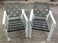 Set of 2 patio chairs without cushions