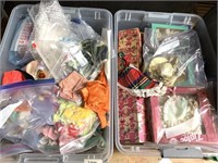 2 plastic totes full with dolls and doll clothes