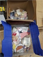 2 boxes full with doll clothes and doll accessorie