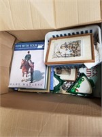 2 boxes with misc. items including picture frames,