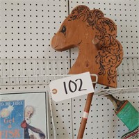 Vintage Wood Horse Toy on stick