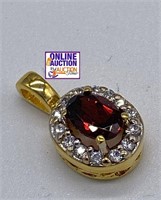 18KT EGP over Silver Ruby and Sapphire Pendant