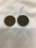 1844 & 1845 Large Pennies